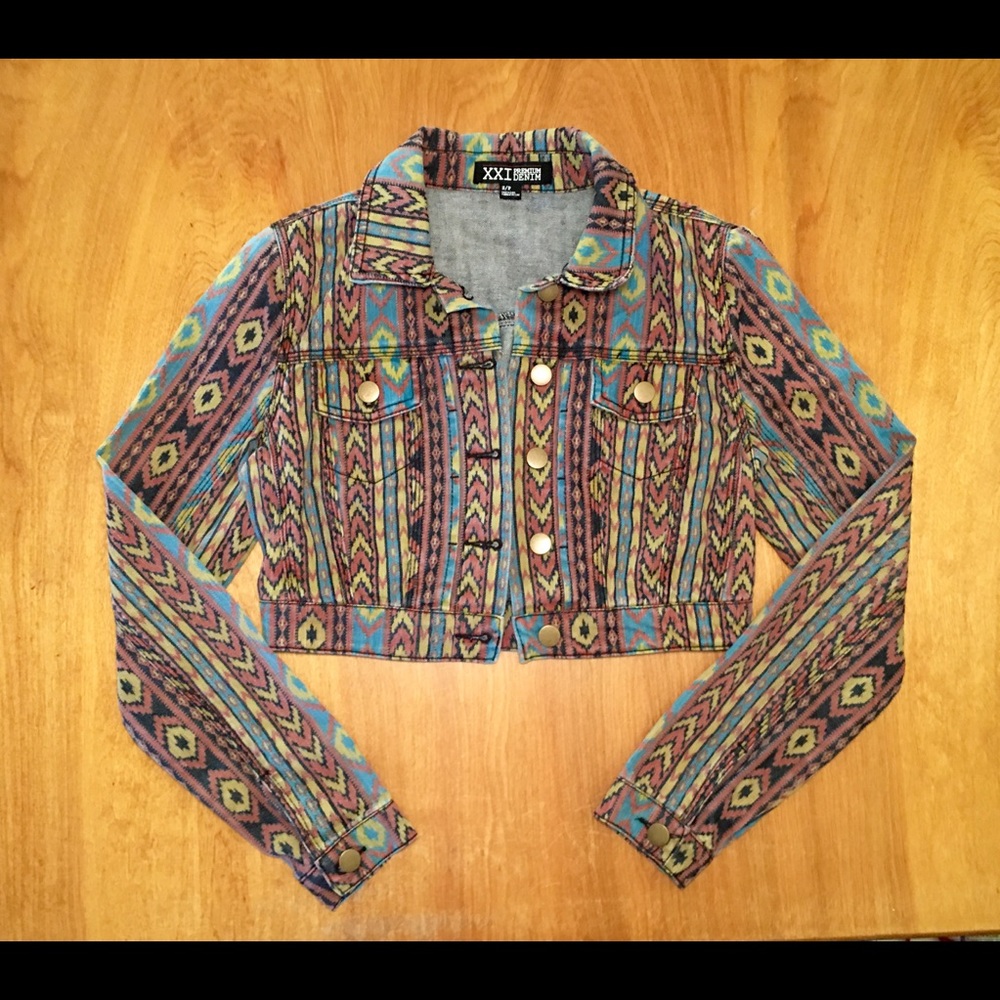 XXI Premium Denim Women’s Crop Jean Jacket Size S